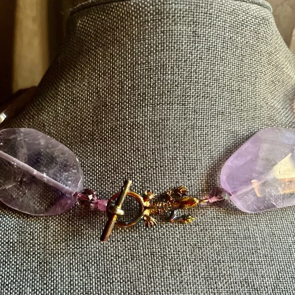 Large Natural Light Amethyst Necklace - Picture 2 of 5
